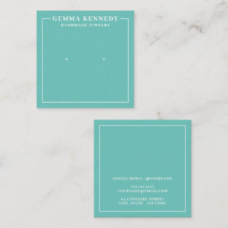 Minimalist Teal and White Earring Display Card