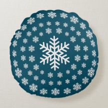 Minimalist Teal and White Snowflakes Holiday Xmas