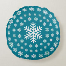 Minimalist Teal and White Snowflakes Holiday Xmas