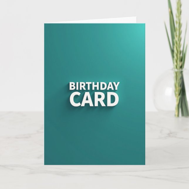 Minimalist Teal Birthday Card (Front)