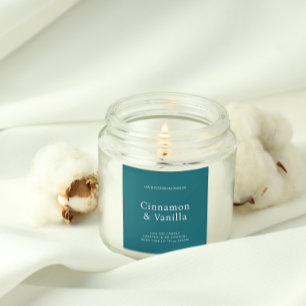 Minimalist Teal Candle Product Label