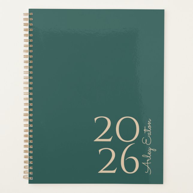 Minimalist Teal Custom Personal Monthly  Planner (Front)