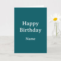 Minimalist Teal Is All You Need Birthday