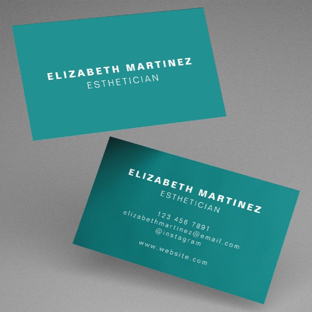Minimalist Teal Modern Professional Customised Business Card (Creator Uploaded)