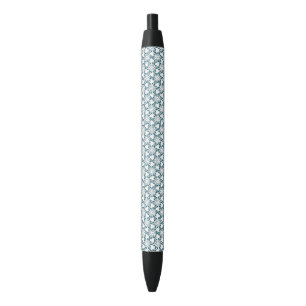 Minimalist Teal Octopus Tentacle Mandala Art Black Ink Pen