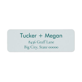 Minimalist Teal on Blue Name & Return Address