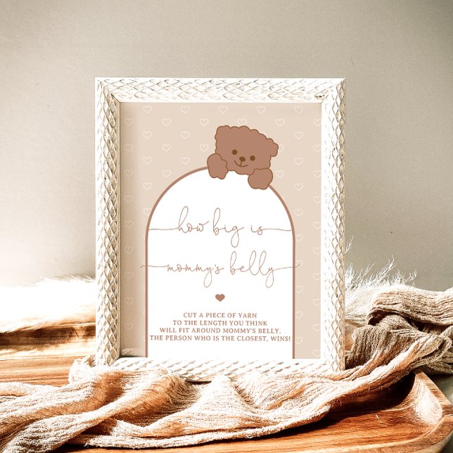 Minimalist Teddy Bear How Big is Mummy's Belly Poster (Creator Uploaded)