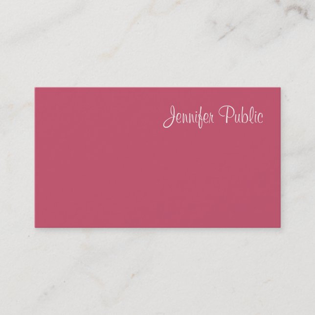Minimalist Template Elegant Red Modern Simple Business Card (Front)