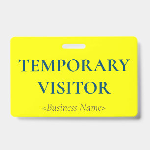 Minimalist "TEMPORARY VISITOR" Badge ID Badge