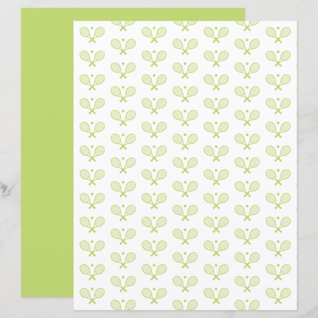 Minimalist Tennis Pattern Scrapbook Paper (Front/Back)