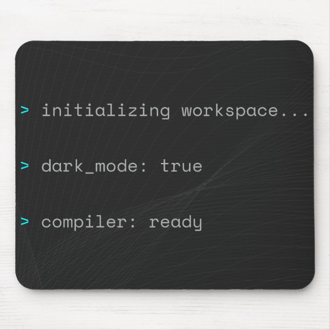 Minimalist Terminal Dark Mode Developer Desk Mat Mouse Mat (Front)