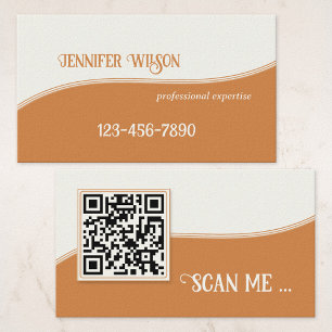 Minimalist Terra Cotta QR Code Business Card