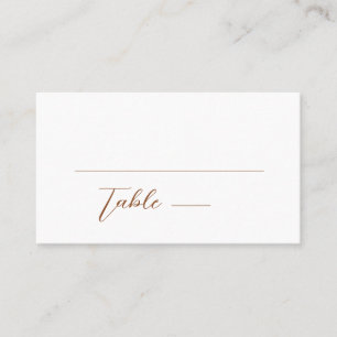 Minimalist Terra Cotta & White Simple Wedding Place Card