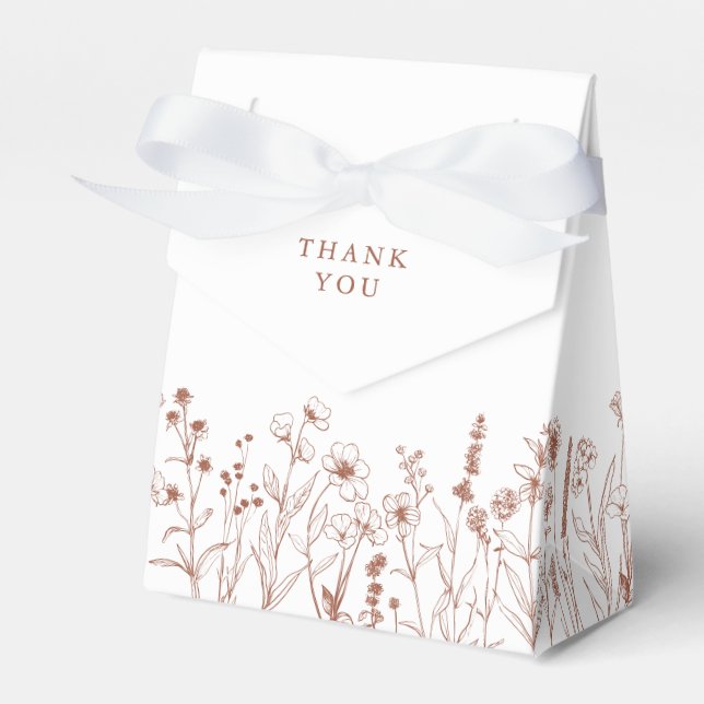 Minimalist Terracota  Wildflower Bridal Shower     Favour Box (Front Side)