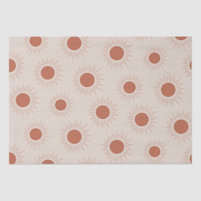 Minimalist Terracotta Abstract Boho sun pattern  Tissue Paper (Front)