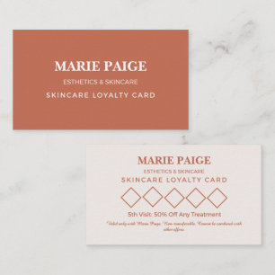 Minimalist Terracotta Aesthetician Loyalty Punch Card