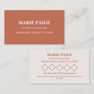Minimalist Terracotta Aesthetician Loyalty Punch Card