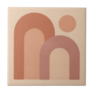 Minimalist Terracotta Arches Abstract  Tile