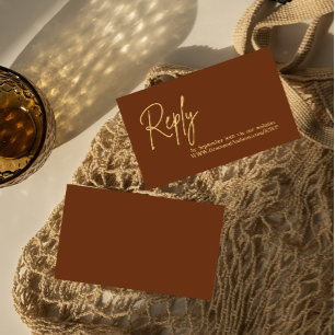 Minimalist Terracotta Bohemian Save the Date RSVP  Enclosure Card