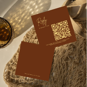 Minimalist Terracotta Bohemian Save the Date RSVP  Enclosure Card