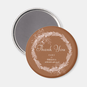Minimalist terracotta boho Burnt Orange wedding Magnet