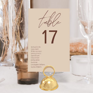 Minimalist Terracotta Boho Neutral Wedding Table Number