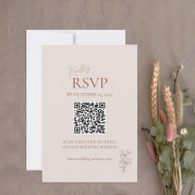 Minimalist Terracotta Boho QR Code RSVP Card