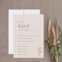 Minimalist Terracotta Boho Wedding RSVP Card