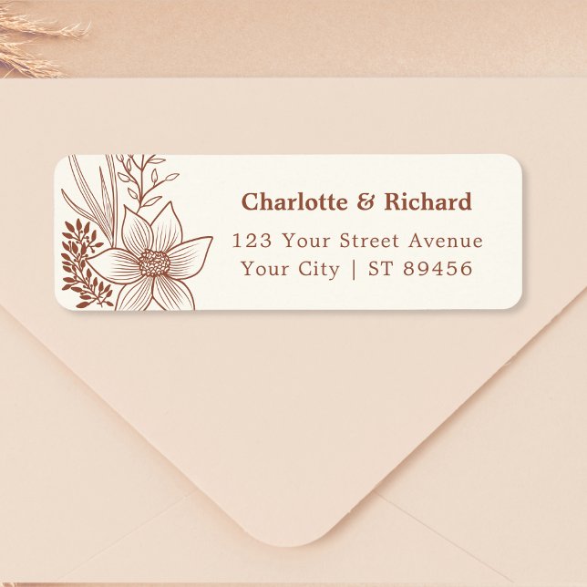 Minimalist Terracotta Burnt Orange Return Address (Creator Uploaded)
