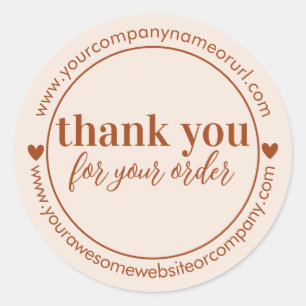Minimalist Terracotta Business Customer Thank You  Classic Round Sticker