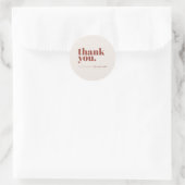 Minimalist Terracotta Business Customer Thank You  Classic Round Sticker (Bag)