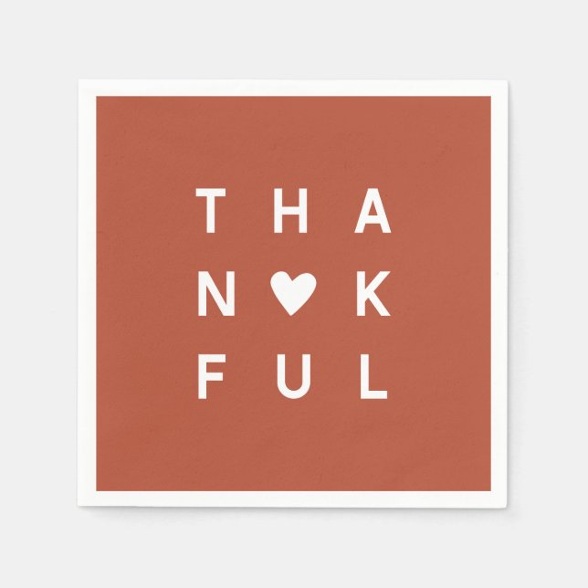 Minimalist Terracotta Copper Thanksgiving Holiday Napkin (Front)