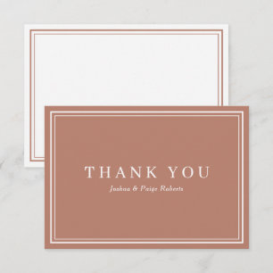 Minimalist Terracotta Elegant Custom Thank You Card