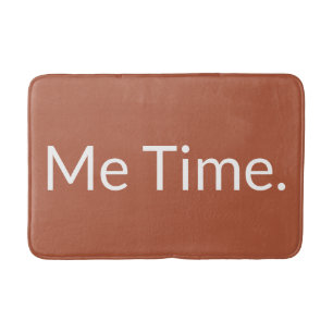 Minimalist Terracotta Fun Me Time Custom Bath Mat