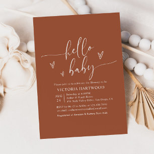 Minimalist Terracotta Gender Neutral Baby Shower Invitation