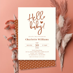 Minimalist Terracotta Gender Neutral Baby Shower Invitation