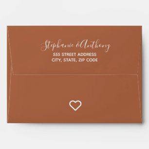 Minimalist Terracotta Heart Wedding  Envelope