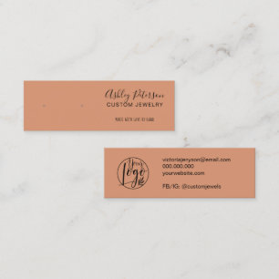 Minimalist terracotta jewellery earring display mini business card