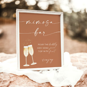 Minimalist Terracotta Mimosa Bar Sign