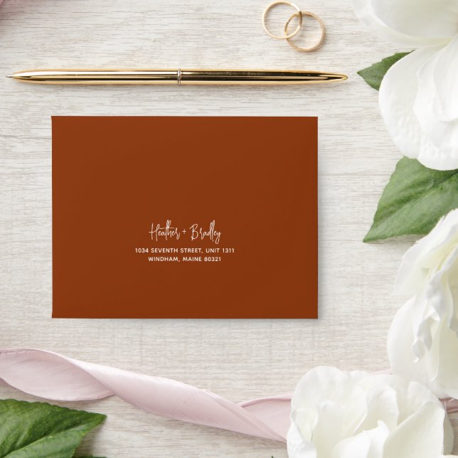 Minimalist Terracotta Modern RSVP Wedding Envelope (Wedding)