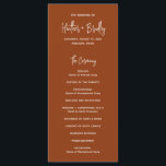 Minimalist Terracotta Modern Wedding Programme<br><div class="desc">Modern boho terracotta / copper wedding program featuring a simple design with your names in an elegant script typography and your event details in a minimalist sans serif font.  This chic wedding program works well with any style of wedding.</div>