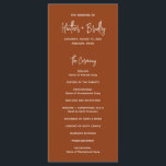 Minimalist Terracotta Modern Wedding Programme<br><div class="desc">Modern boho terracotta / copper wedding program featuring a simple design with your names in an elegant script typography and your event details in a minimalist sans serif font.  This chic wedding program works well with any style of wedding.</div>