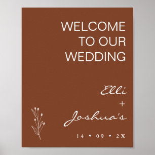 Minimalist Terracotta Motif Welcome Wedding Poster
