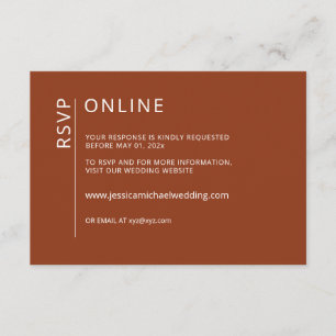 Minimalist Terracotta Online RSVP Card