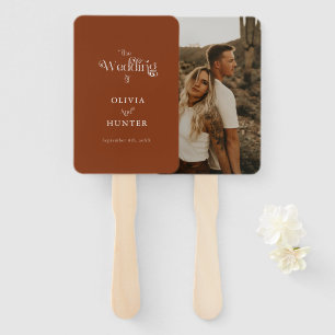 Minimalist Terracotta Photo Wedding Fan