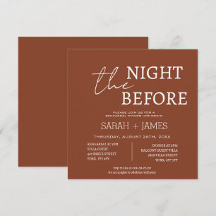 Minimalist Terracotta Rehearsal Dinner Wedding  Invitation