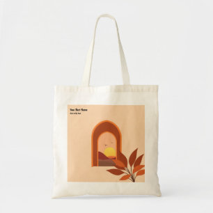 Minimalist Terracotta Sun Boho Aesthetic Tote Bag