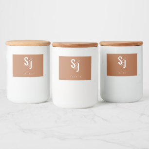 Minimalist Terracotta Typography Bohemian Wedding Food Label