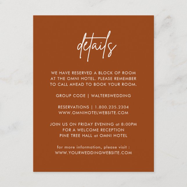 Minimalist Terracotta Wedding Details Enclosure Ca (Front)