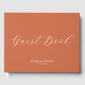 Minimalist terracotta wedding guest books